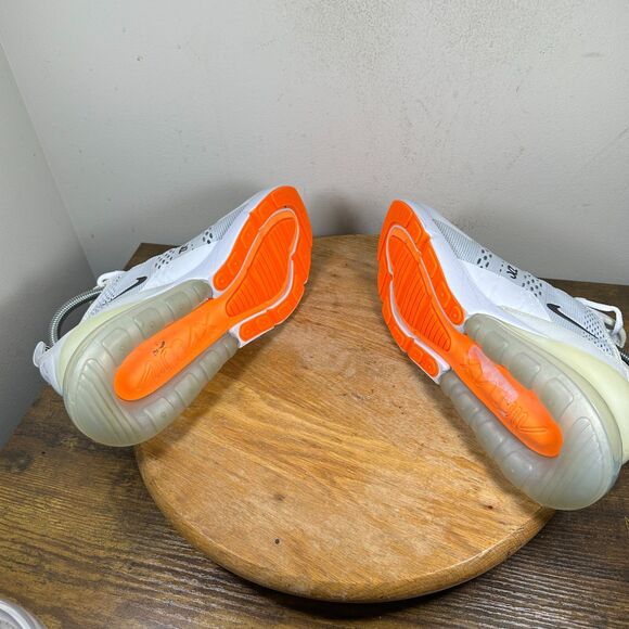 Nike Air Max 270 White Black Total Orange Men\'s Size 8.5 Shoes AH8050-106